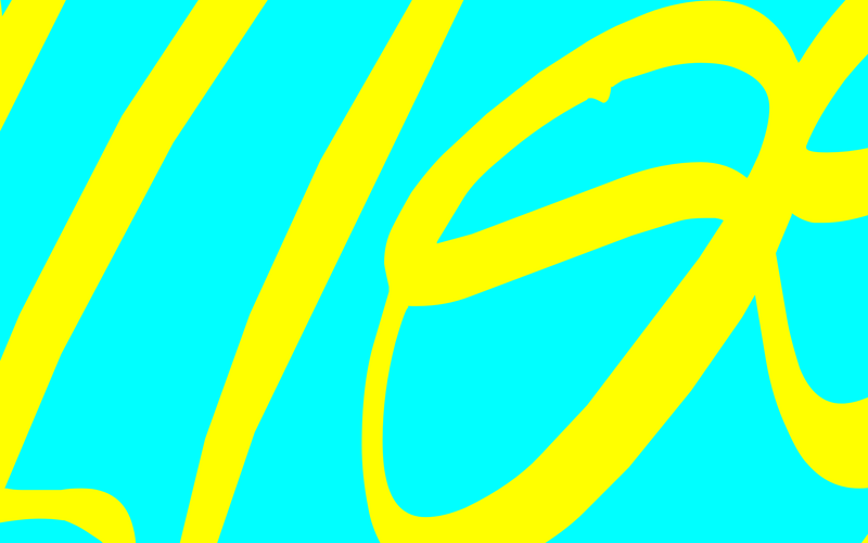 Gelbe Formen auf Hellblau