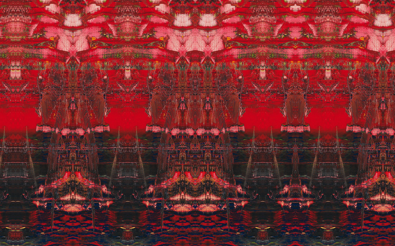 Ein rotes abstraktes Werk von Gerhard Richter