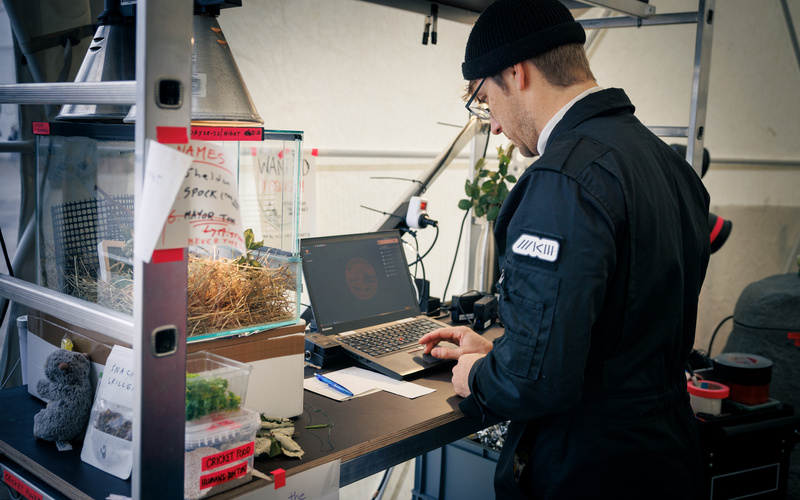 Das Bild zeigt eine Person, die einen Computer benutzt.