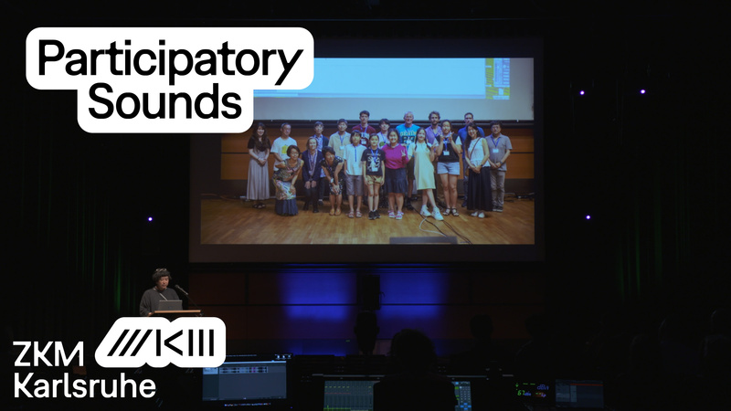 Takuro Shibayama giving a lecture at ZKM Kubus