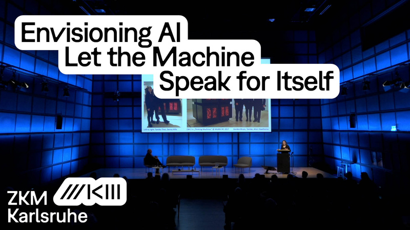 Tamiko Thiel and Gordon Bruce on stage at the Medientheater