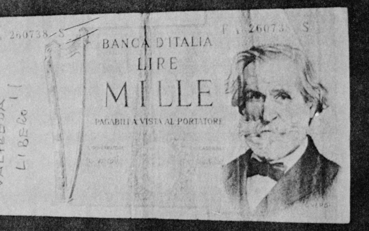 Beschrifteter Italienischer Geldschein