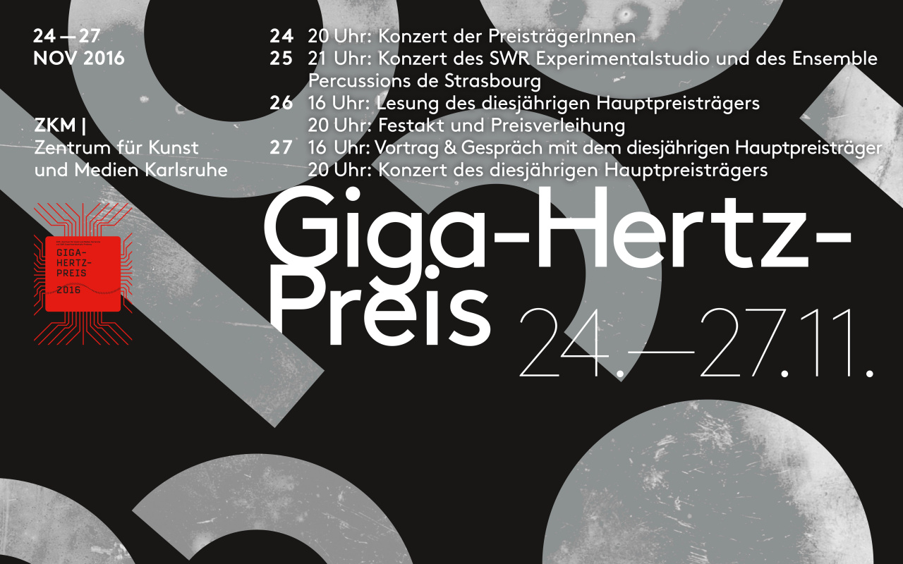 Plakat des Giga-Hertz-Preis 2016 am ZKM | Karlsruhe