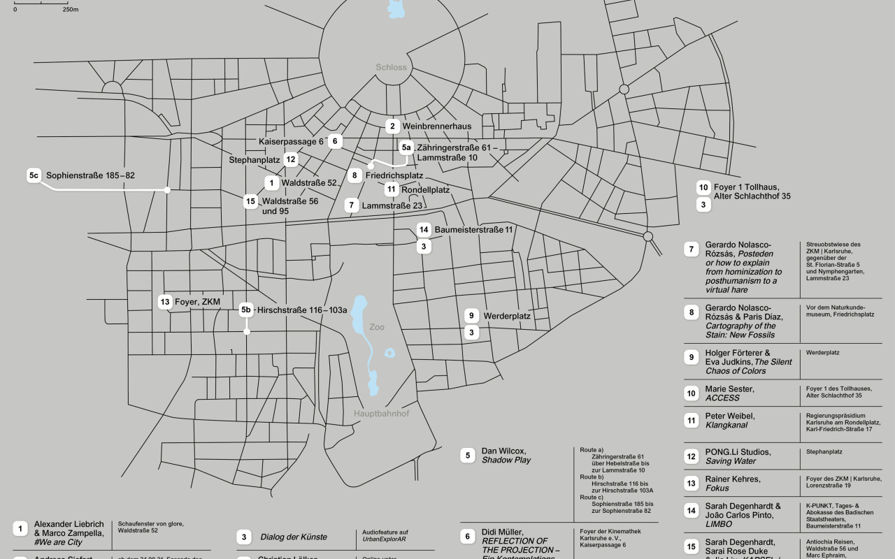 Karte der Stadt Karlsruhe im Rahmen der »Seasons of Media Arts«
