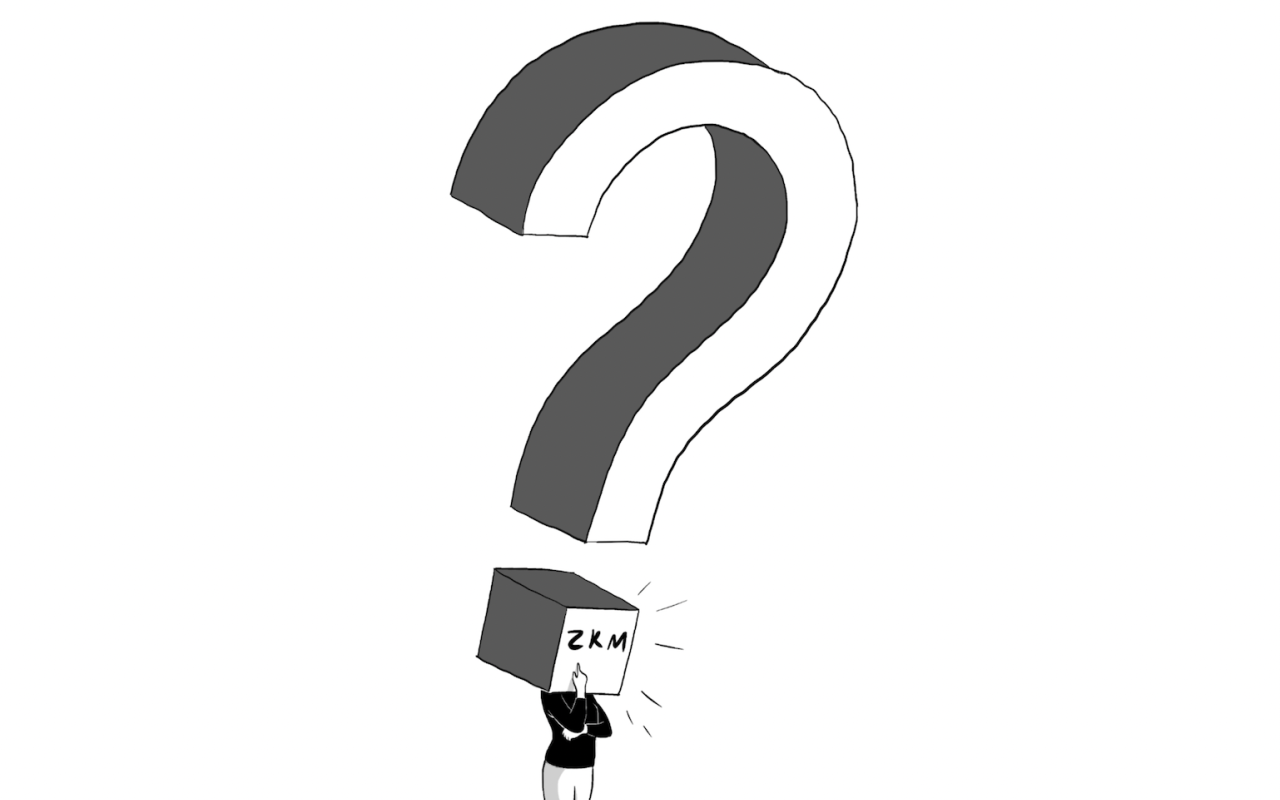 The artist with a question mark to the ZKM instead of the head