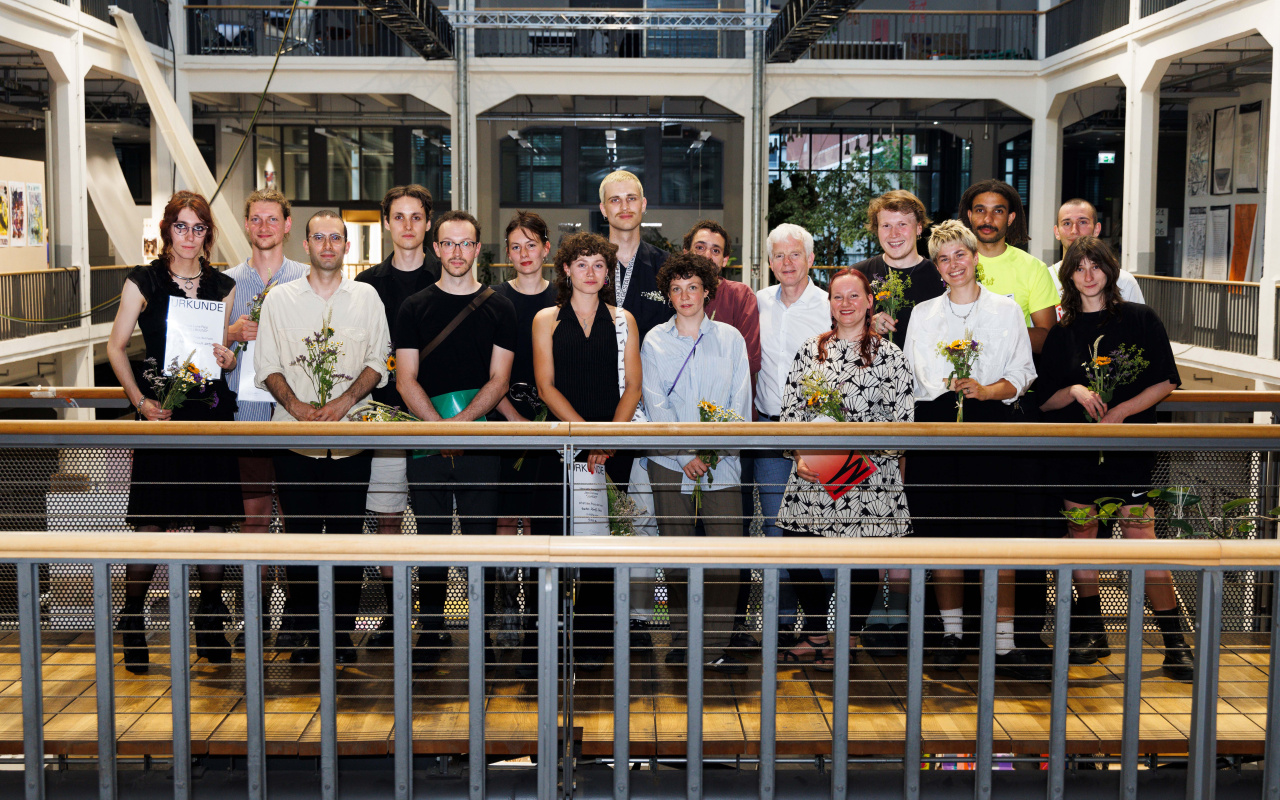 Group photo of the award winners of the HfG Rundgang 2024
