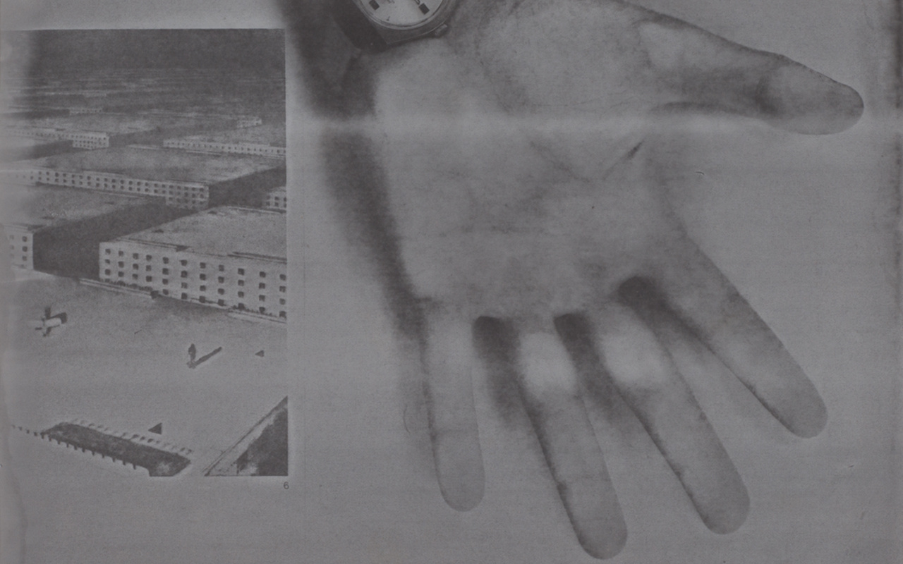 Zu sehen ist eine Fotokopie, die eine Hand zeigt. 