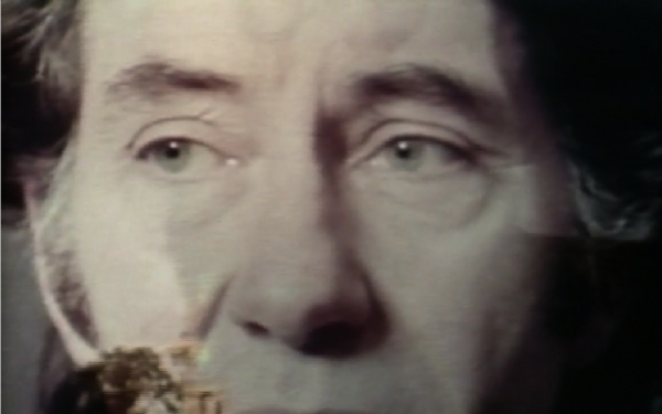 Videostill aus dem Film »Centerbeam« mit dem Gesicht von Otto Piene