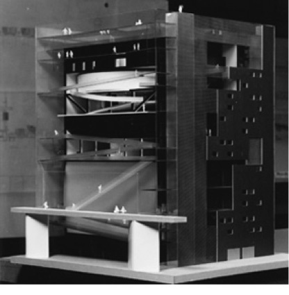 A model design of the ZKM-new building.