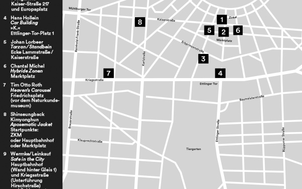 Plan of Karlsruhe with locations of The City is the Star