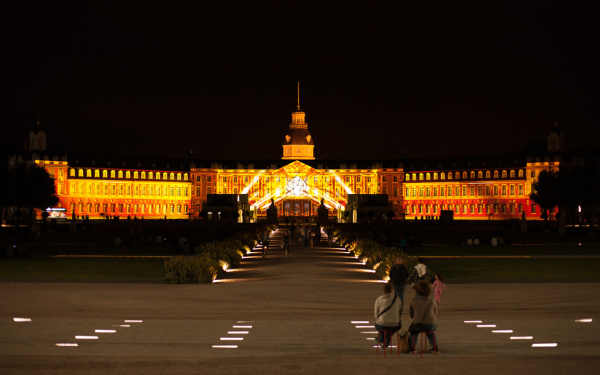 The Karlsruhe palace facade in gold