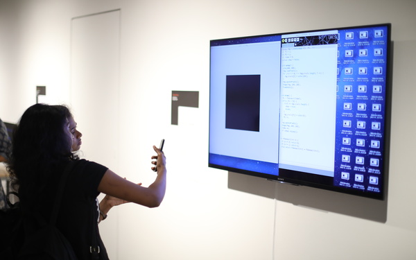 Blick in die Ausstellung »Open Codes. The Art of Coding«