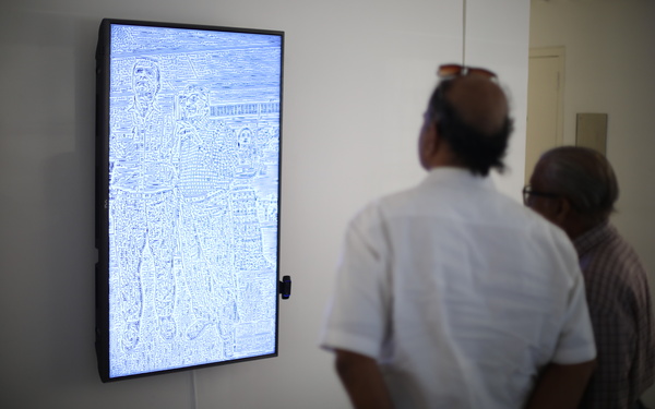 Blick in die Ausstellung »Open Codes. The Art of Coding«