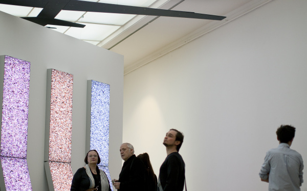 Visitors of the opening of the exhibition »Global Control and Censorship«