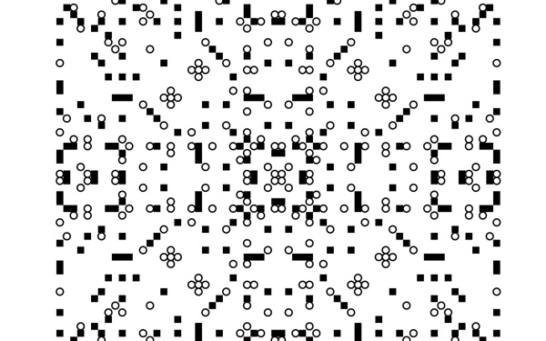 Black pixels against white background form a pattern