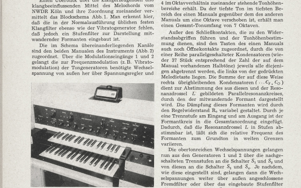 Harald Bode: »Das Melochord des Studios für elektronische Musik im Funkhaus Köln« (1954)