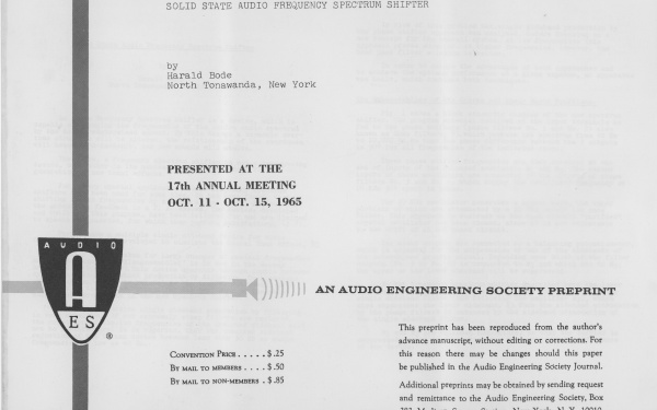  Harald Bode: »Solid State Audio Frequency Spectrum Shifter« (1965)