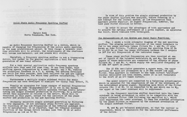  Harald Bode: »Solid State Audio Frequency Spectrum Shifter« (1965)