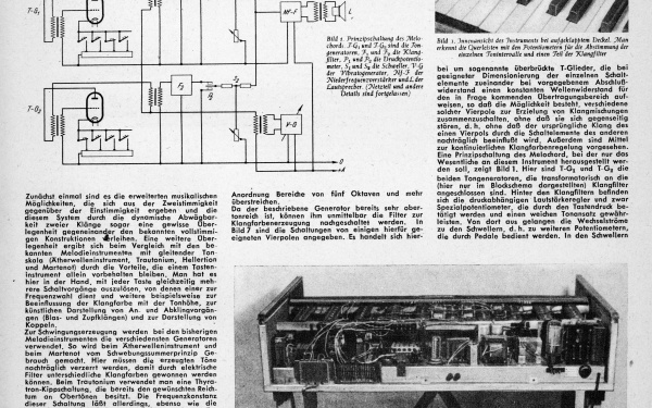 Harald Bode: »Melochord – ein neues elektrisches Musikinstrument«, in: »Funkschau, 20. Jahrgang No. 8« (august 1948)