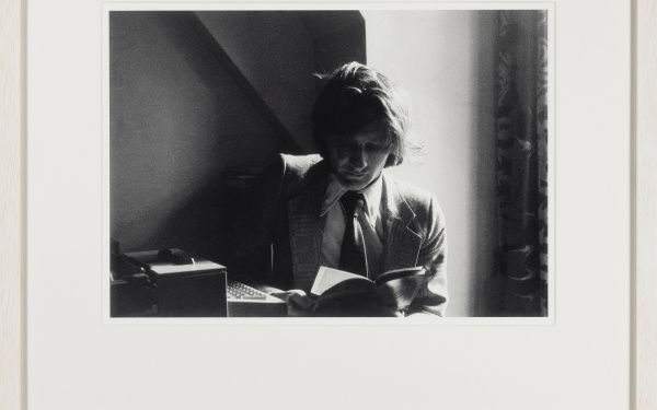 Ian Sommerville, mathematician, close friend, and collaborator of Burroughs and Gysin during their 1960s’ Paris, Tanger and London activities, sitting at WSB’s writing desk in apartment #18 at Dalmeney Court, in March 1973