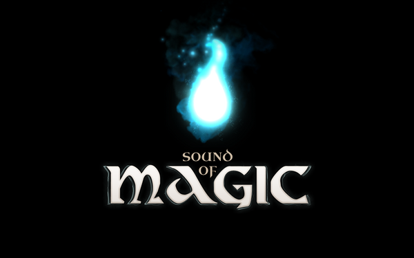 Zu sehen ist ein heller, abstrakter Fleck, darunter die Schrift "sound of magic".