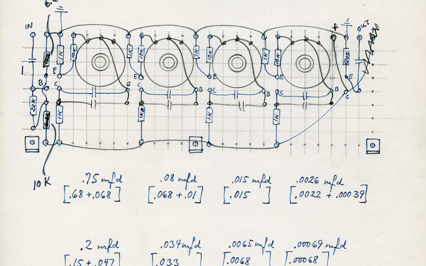 The picture shows a sketch created by Harald Bode.