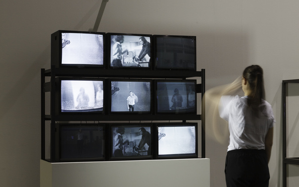 Frank Gillette, Ira Schneider, »Wipe Cycle«, 1969, installation view ZKM | Center for Art and Media Karlsruhe