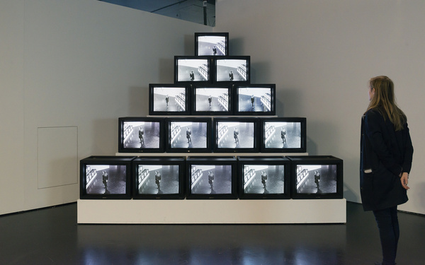 Frank Gillette, »Track Trace«, 1972, installation view »Radical Software. The Raindance Foundation, Media Ecology and Video Art«, ZKM | Center for Art and Media Karlsruhe, 2017–2018