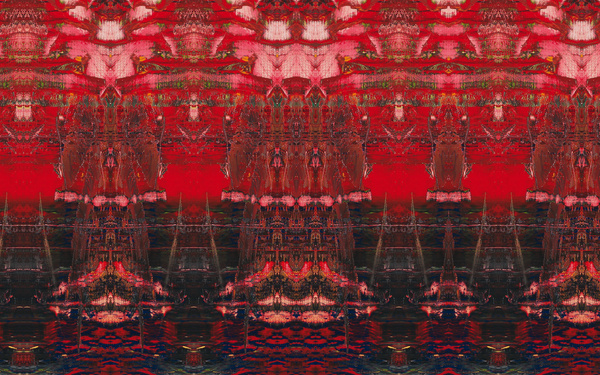 Ein rotes abstraktes Werk von Gerhard Richter