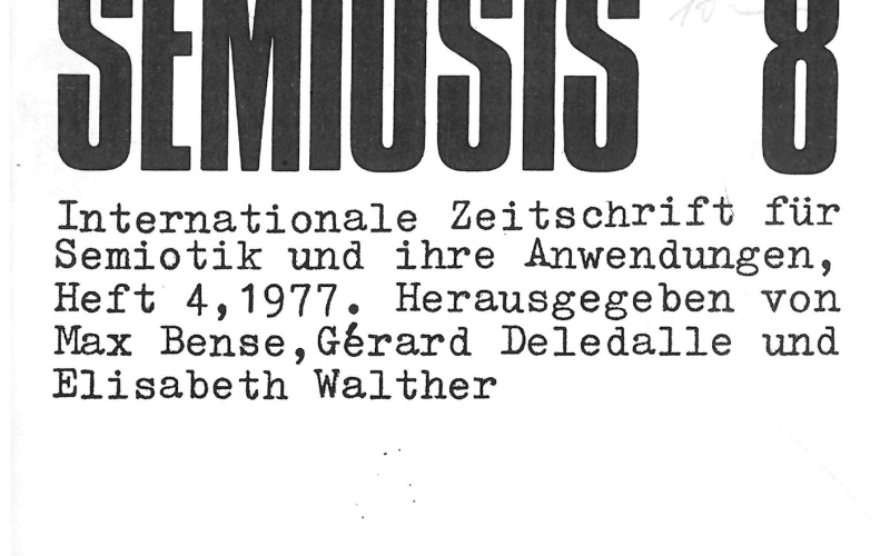 Cover der Zeitschrift »Semiosis«: schwarze Schrift auf weißem Grund