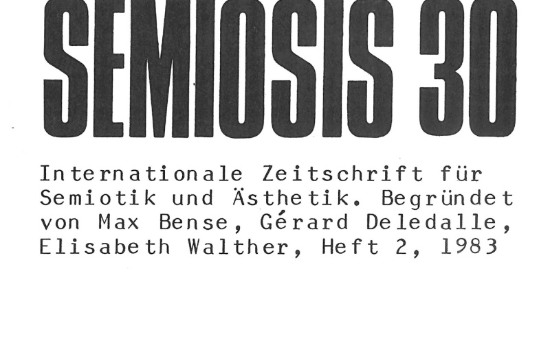 Cover der Zeitschrift »Semiosis«: schwarze Schrift auf weißem Grund