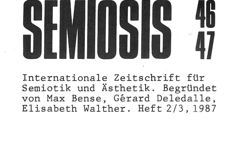 Cover der Zeitschrift »Semiosis«: schwarze Schrift auf weißem Grund