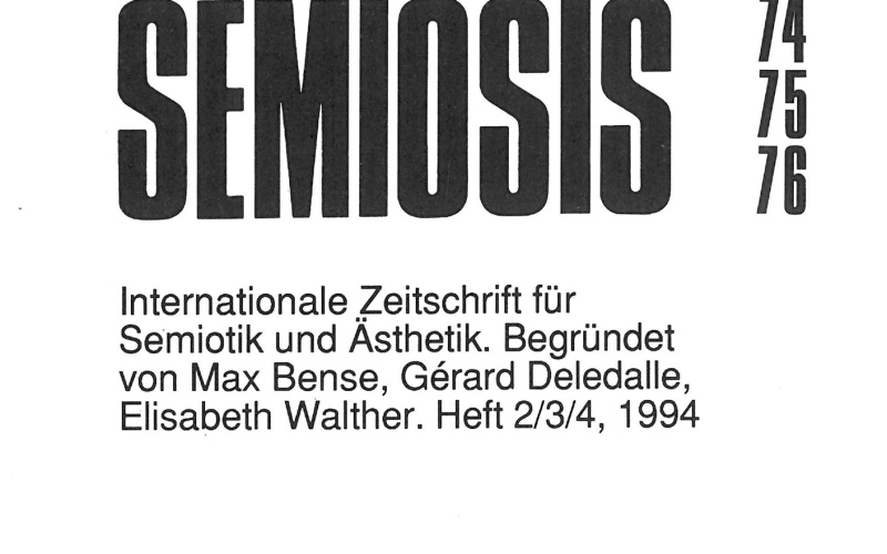 Cover der Zeitschrift »Semiosis«: schwarze Schrift auf weißem Grund