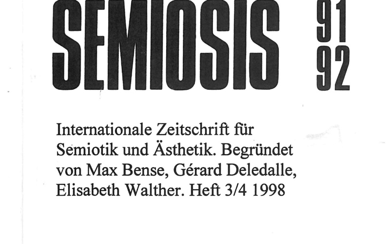 Cover der Zeitschrift »Semiosis«: schwarze Schrift auf weißem Grund