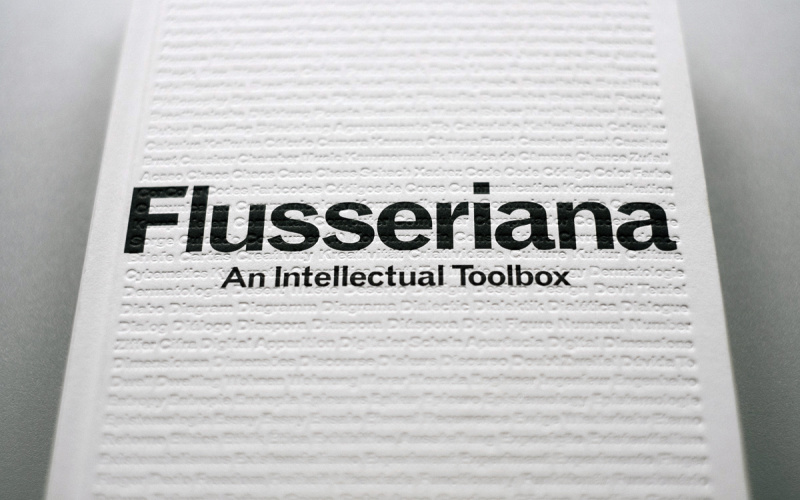  Cover of publication »Flusseriana«: Black letters on a white background