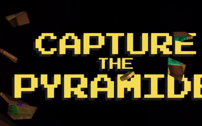"Capture the Pyramide" in verpixelter Schrift