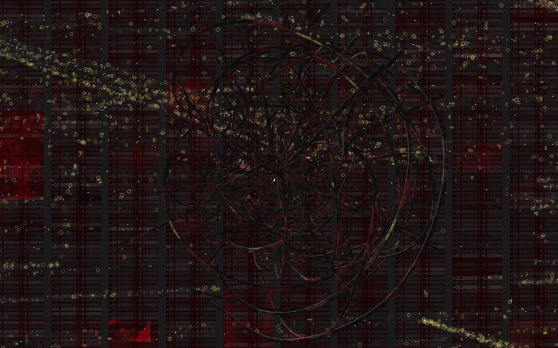 Digital structure on dark background