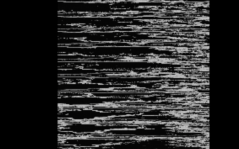 Grey pixel structure on black background