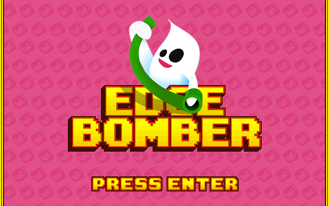 Ein Geist hält eine grüne Papierrolle, darunter der Schriftzug "Edgebomber"