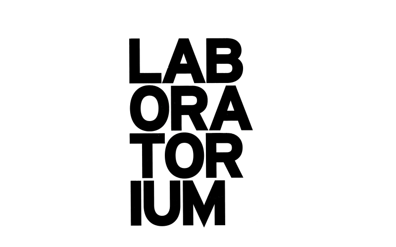 Schwarze Schrift auf weißem Grund: Laboratorium