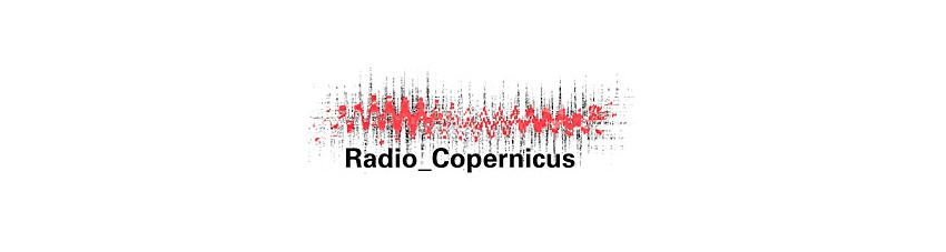 Visualisierung eines Klangspetrums, darunter die Schrift "Radio Copernicus"