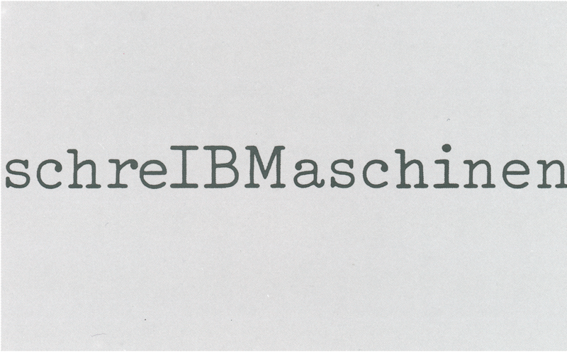 Michael Schirner, »schreIBMaschinen«, IBM 96 C Selectric, 1977