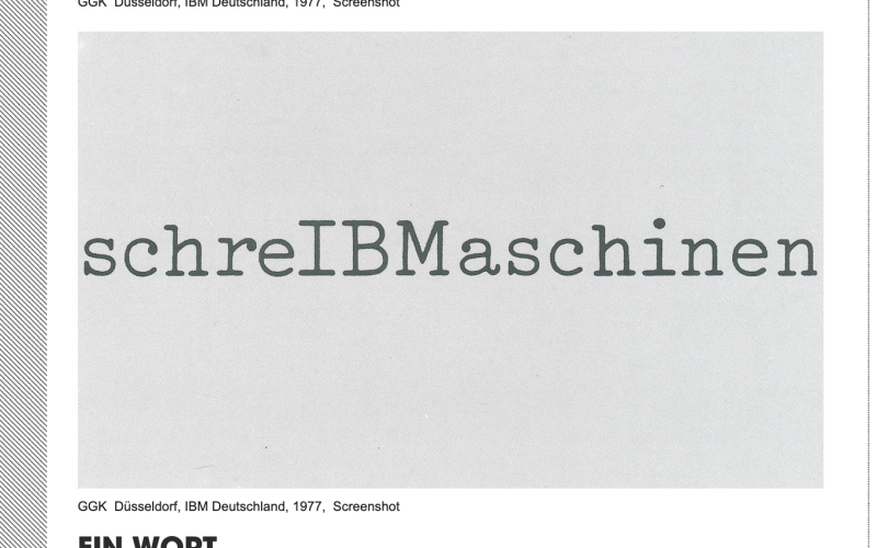 Michael Schirner, »schreIBMaschinen«, IBM 96 C Selectric, 1977