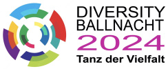 Buntes Logo mit dem Text "Tanz der Vielfalt"